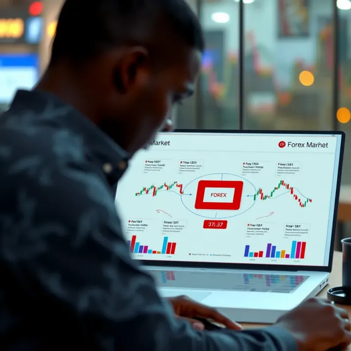 Forex Market Participants and Trading Strategies Diagram Diagram illustrating key forex market participants and trading strategies
