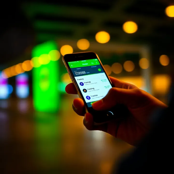 Mobile phone displaying financial app interface used for M-Pesa forex transactions