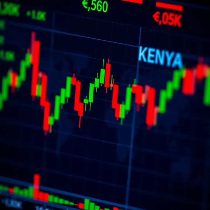 Graph showing forex market trends with Kenyan Shilling currency symbols