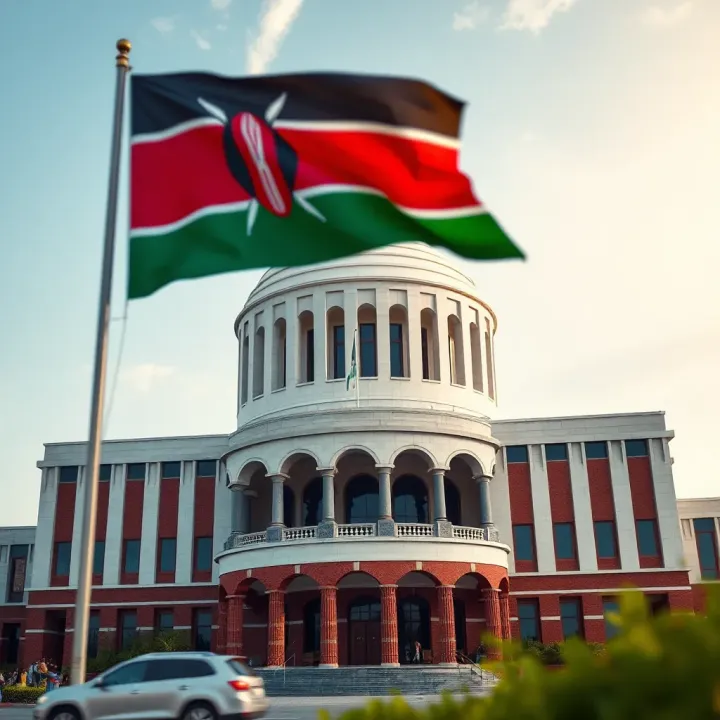 Government building with Kenyan flag symbolizing national risk management efforts
