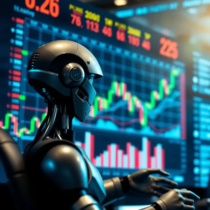 Graph showing automated forex trading bots analyzing currency market trends