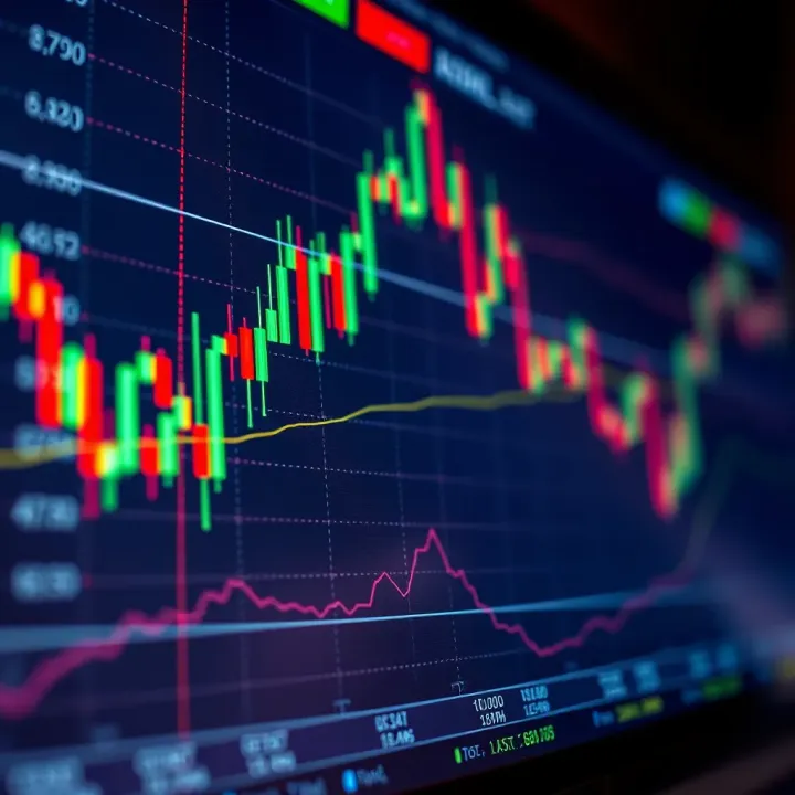Graph showing the upward and downward trends of forex currency pairs