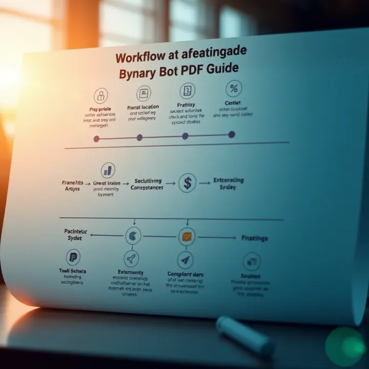 Diagram illustrating the workflow of creating a binary bot PDF guide with key stages and tools