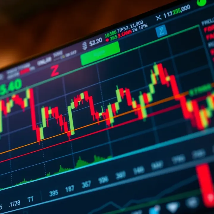 Chart displaying currency pair fluctuations on a digital trading platform