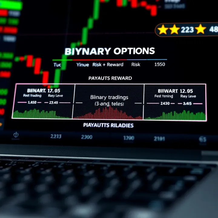 Diagram illustrating binary options payout structure with fixed risk and reward levels