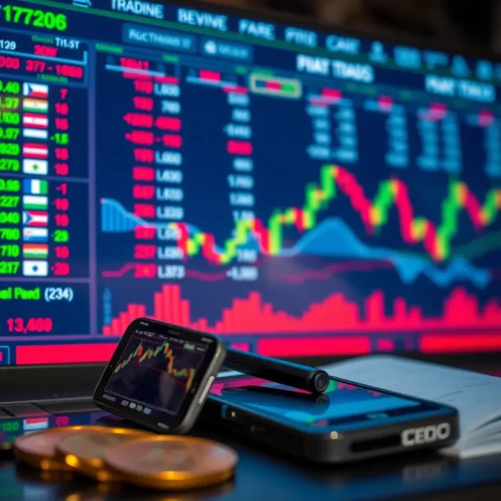 Chart displaying popular currency pairs traded in forex with trading tools
