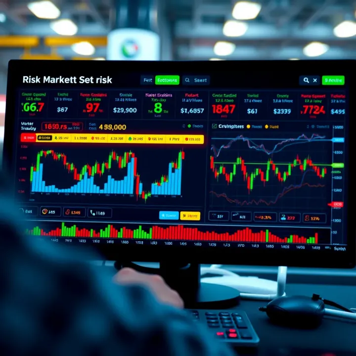 Graphical interface illustrating risk management tools and trading strategies for forex market