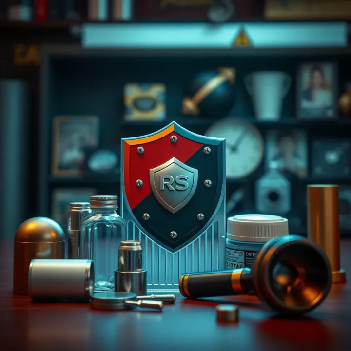 Visual representation of various everyday items secured by shield symbolizing protection from potential dangers