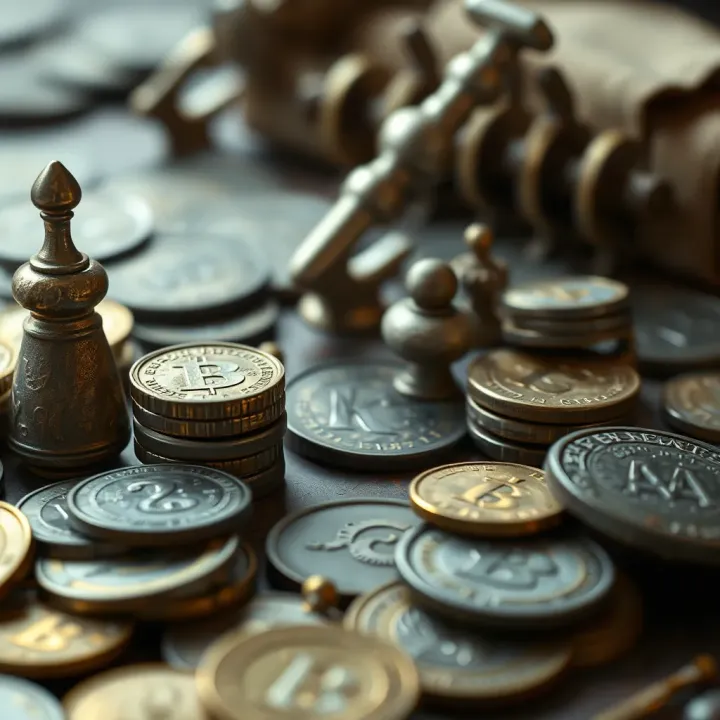 Ancient coins and early currency exchange tools representing the beginnings of forex trading