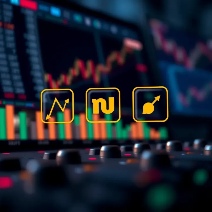 Icons representing various types of binary options such as high/low, one touch, and boundary options