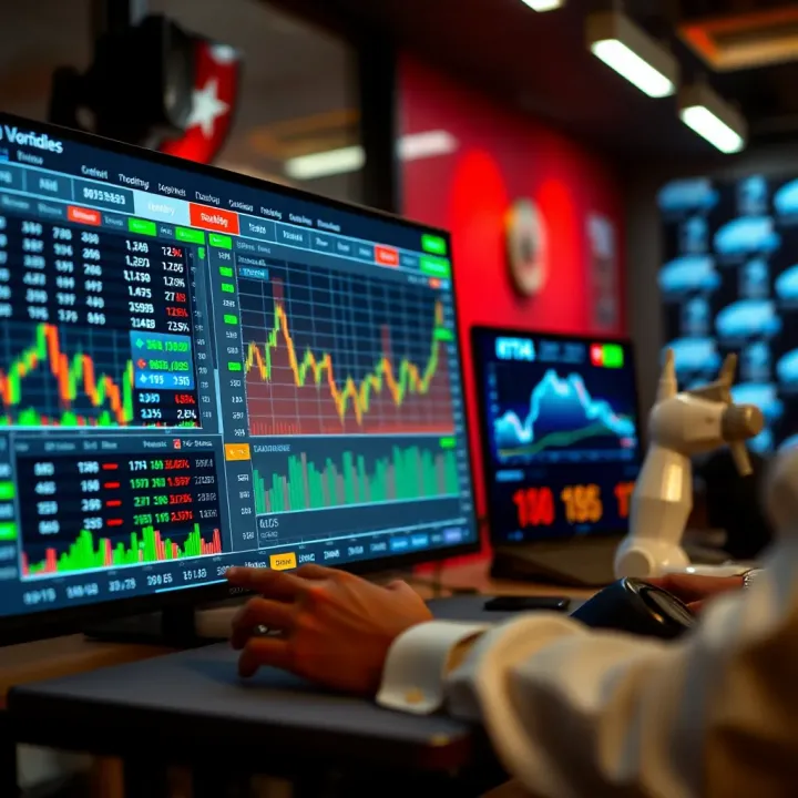 Automated trading software executing binary options trades on a digital interface