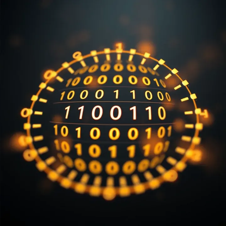 Diagram illustrating the binary number system with zeros and ones