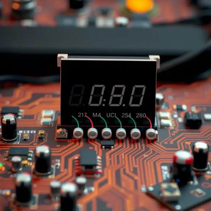 Diagram illustrating the functioning of a binary counter circuit with connected digital components