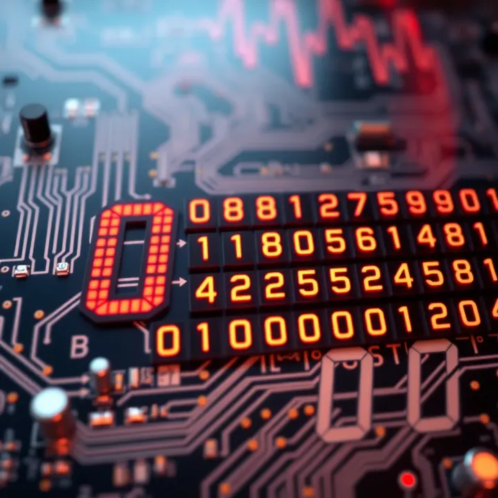 Visual representation of binary arithmetic operations used in digital electronic circuits