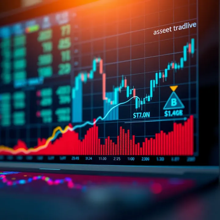 Graph showing upward and downward trend lines representing asset price movements in binary trading