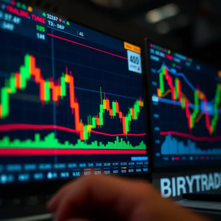 Interactive chart showing candlestick patterns and indicators used in binary trading platforms