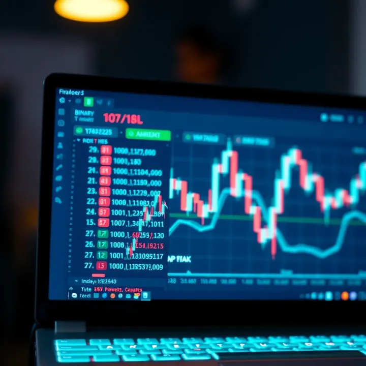 Visual representation of software tools analyzing and converting binary code on a computer screen