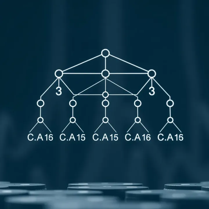 Diagram illustrating the hierarchical structure of a binary tree with nodes connected by edges