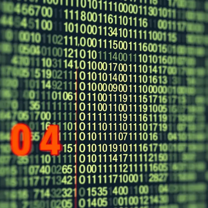 Chart illustrating the binary number system with columns representing powers of two