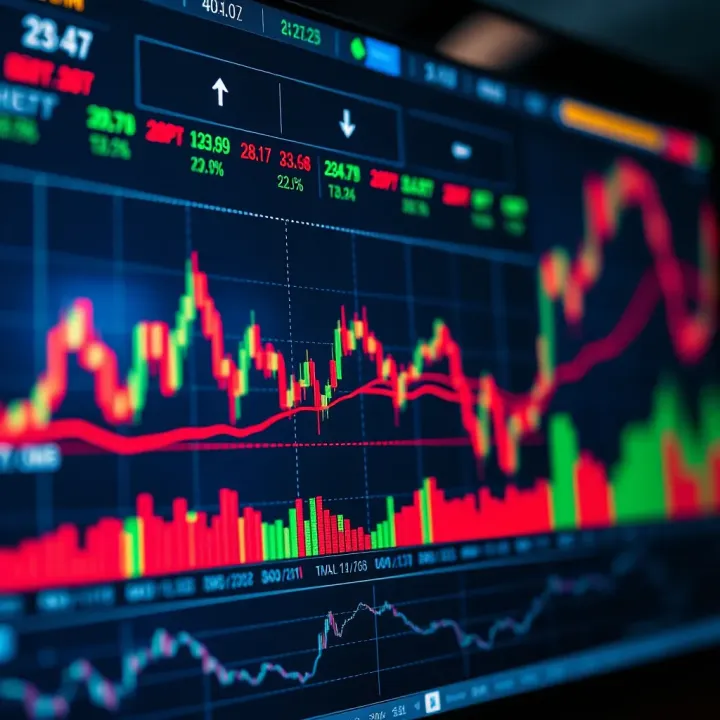 Chart displaying forex binary trading market trends and price movements