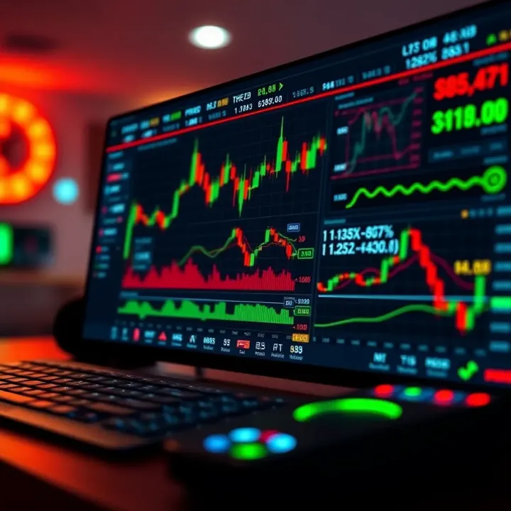 Dashboard displaying forex trading tools with charts and technical indicators