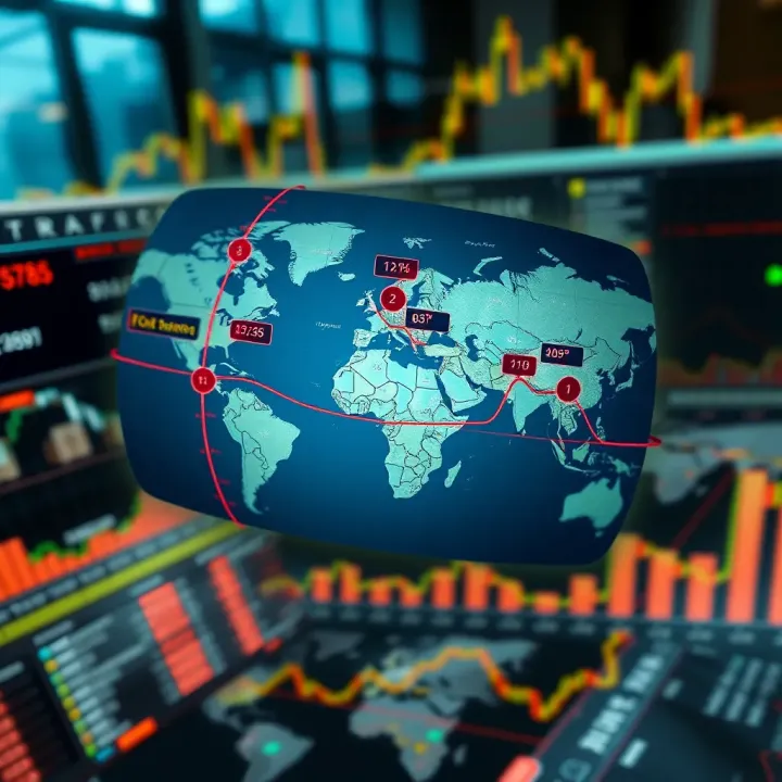 World map highlighting major Forex trading sessions with time zones