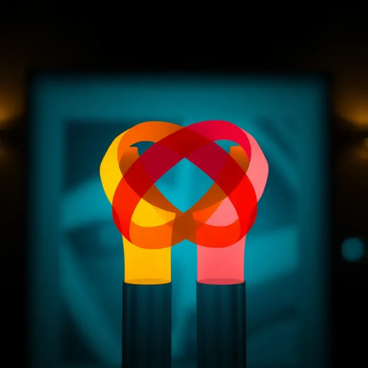 Abstract illustration of inclusion and respect with intertwined vibrant shapes symbolizing unity