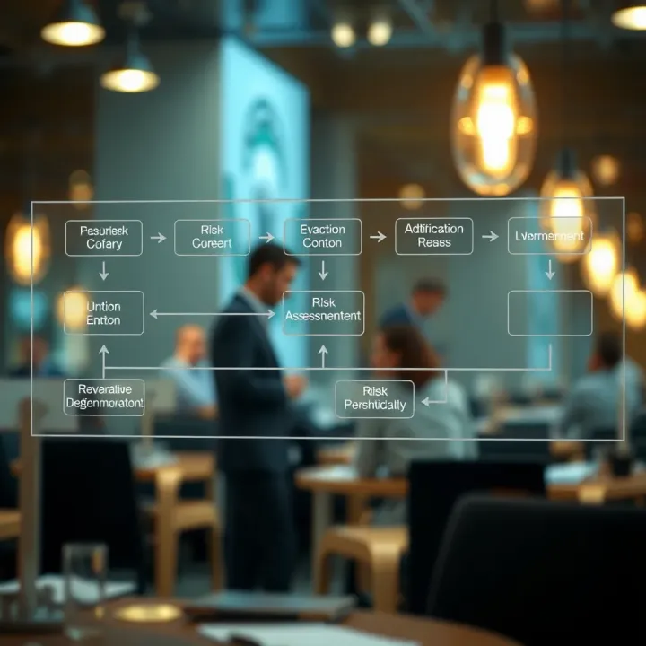 Flowchart illustrating risk identification, assessment, and control within a business context