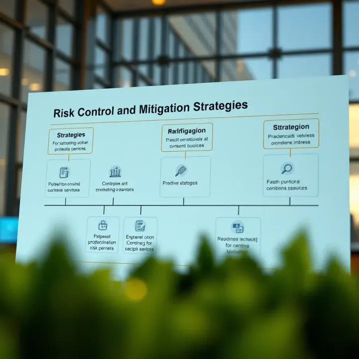 Diagram showing strategies for controlling and mitigating risks to protect business interests