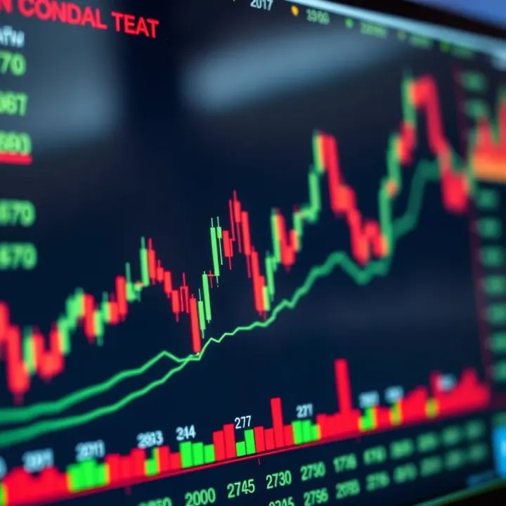 Financial chart displaying economic data trends and market fluctuations